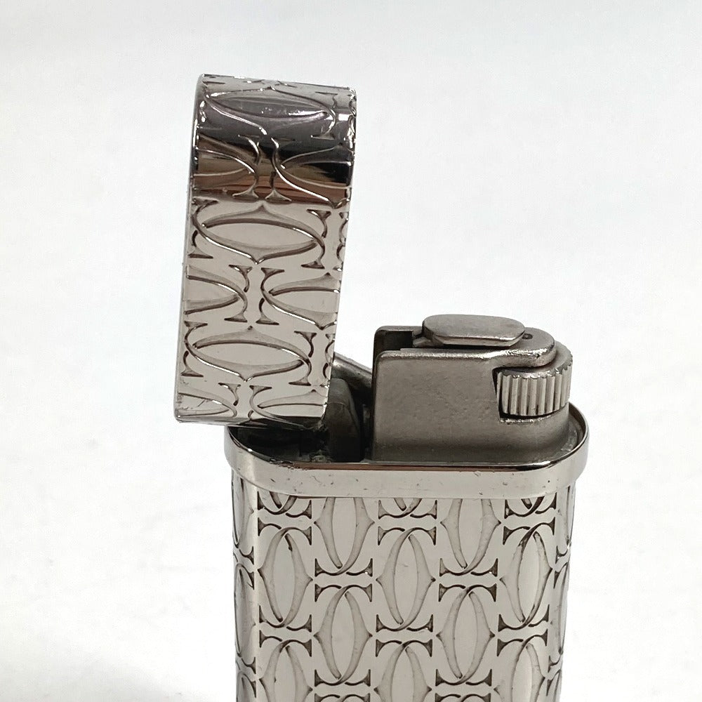 CARTIER C ドゥ カルティエ デコール パラジウム ローラ ライター ロゴ 喫煙具 煙草 タバコ ライター 真鍮 ユニセックス シルバー