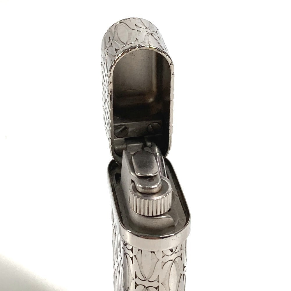 CARTIER C ドゥ カルティエ デコール パラジウム ローラ ライター ロゴ 喫煙具 煙草 タバコ ライター 真鍮 ユニセックス シルバー