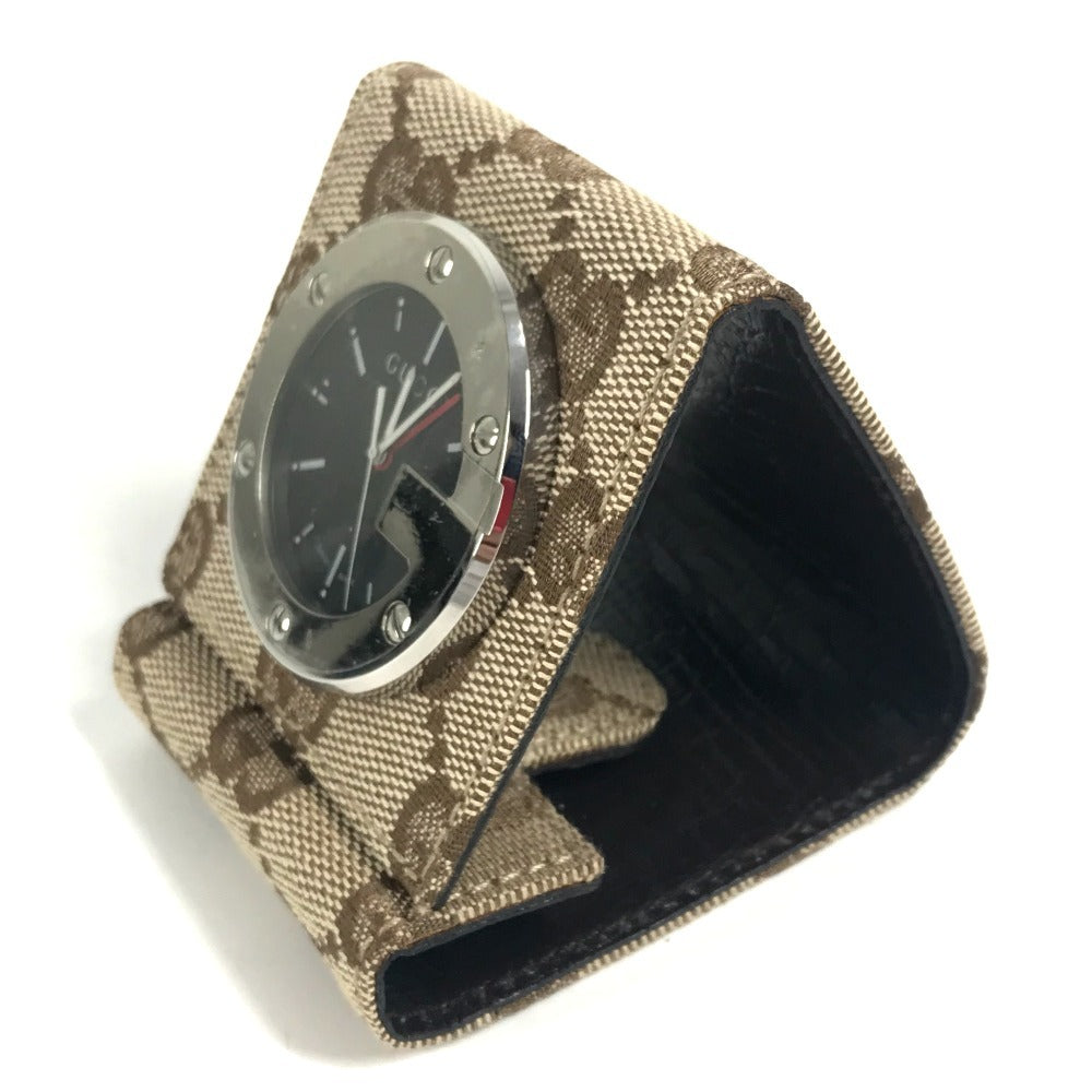 GUCCI YC200001 GG トラベルクロック インテリア 置き時計 置時計 GGキャンバス/レザー ユニセックス ベージュ