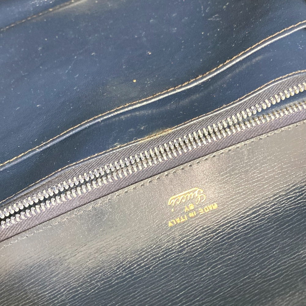 GUCCI ヴィンテージ ラピスラズリ カバン フラップ トートバッグ ハンドバッグ レザー レディース ネイビー