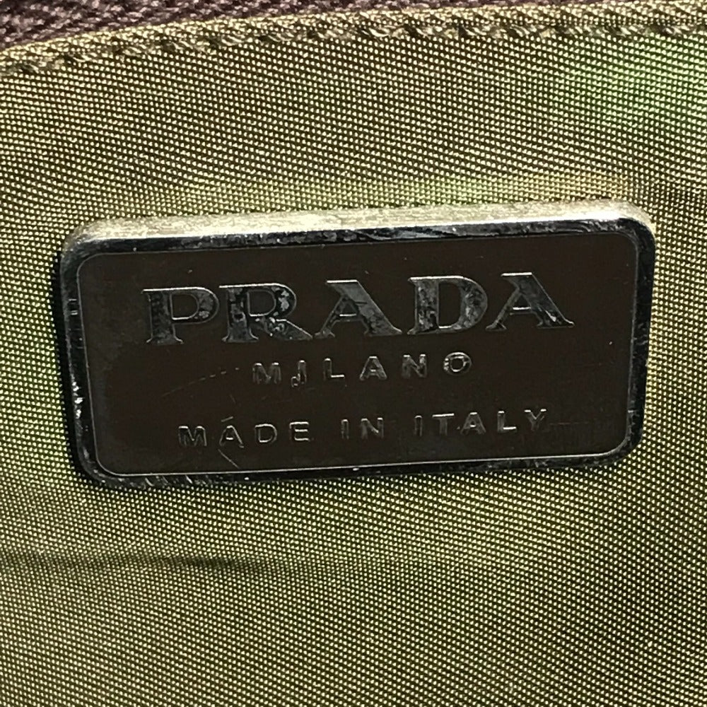 PRADA プラスチックチェーン カバン 肩掛け トートバッグ ショルダーバッグ レザー/ナイロン ユニセックス カーキ
