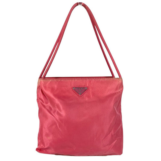 PRADA triangle logo triangle logo plate Bag Tote Bag Shoulder Bag Shoulder Bag Nylon pink Used