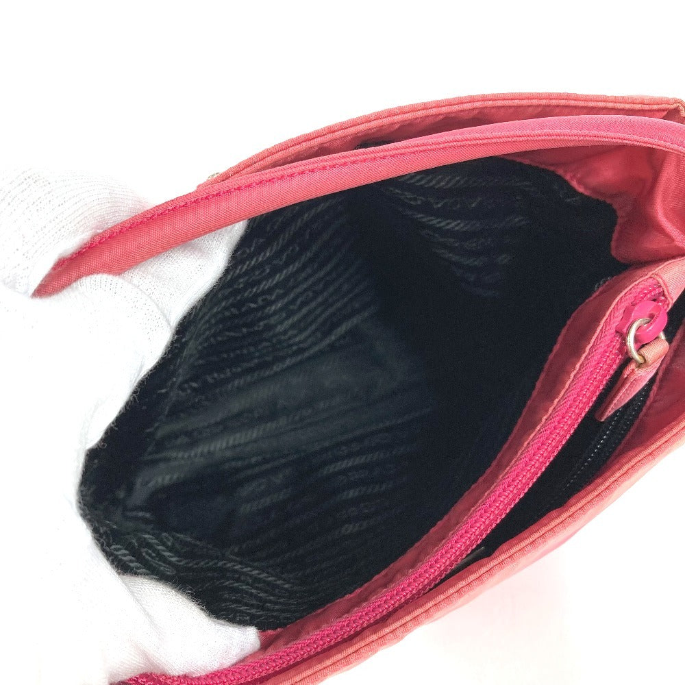 PRADA triangle logo triangle logo plate Bag Tote Bag Shoulder Bag Shoulder Bag Nylon pink Used
