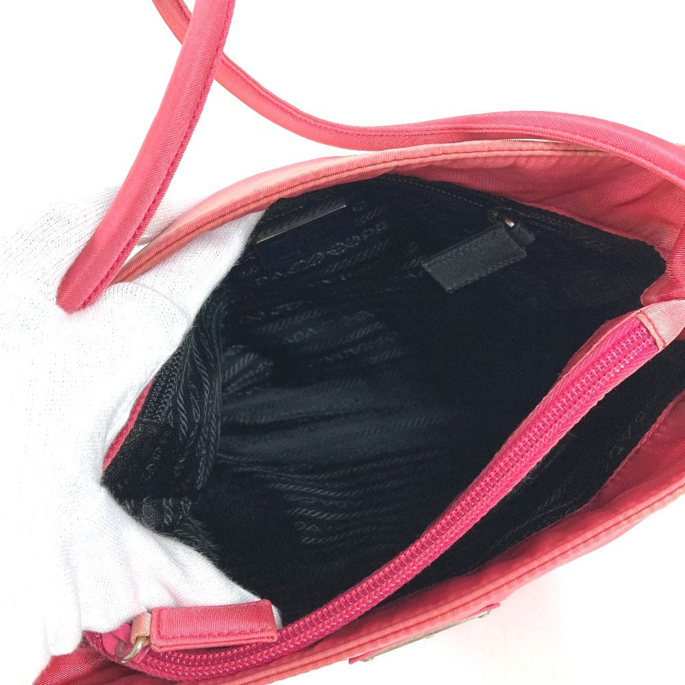 PRADA triangle logo triangle logo plate Bag Tote Bag Shoulder Bag Shoulder Bag Nylon pink Used
