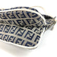 FENDI Zucchino logo flap Bag, shoulder bag, flap bag Shoulder Bag Leather/Canvas Navy/White Used