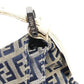 FENDI Zucchino logo flap Bag, shoulder bag, flap bag Shoulder Bag Leather/Canvas Navy/White Used