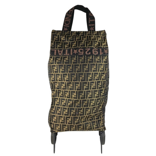 FENDI Vintage 2-wheeled vehicle Zucca Folding suitcase, carry case, bag Carry Bag Canvas khaki/Black Used