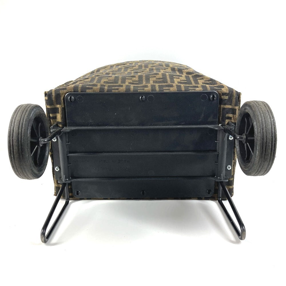 FENDI Vintage 2-wheeled vehicle Zucca Folding suitcase, carry case, bag Carry Bag Canvas khaki/Black Used