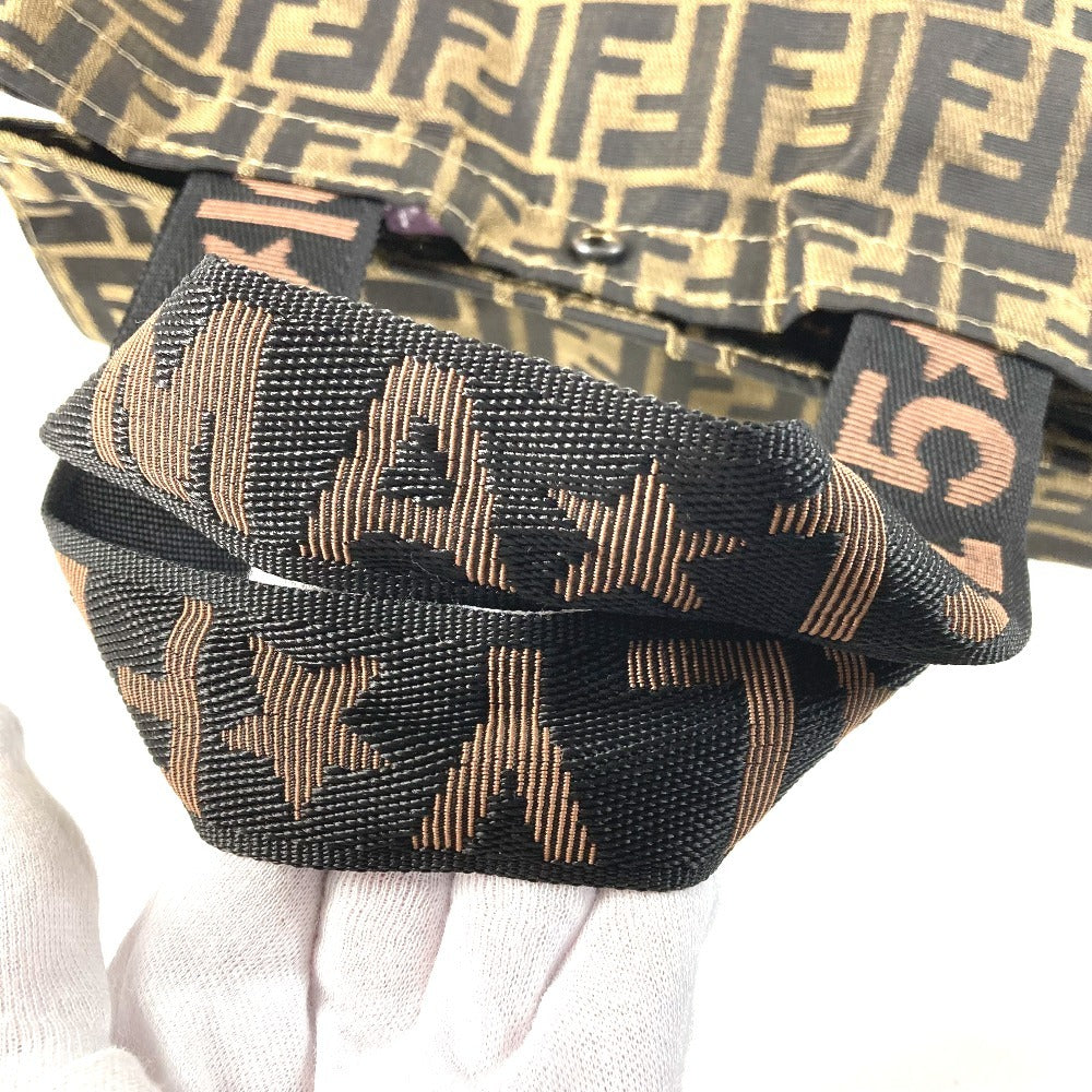 FENDI Vintage 2-wheeled vehicle Zucca Folding suitcase, carry case, bag Carry Bag Canvas khaki/Black Used