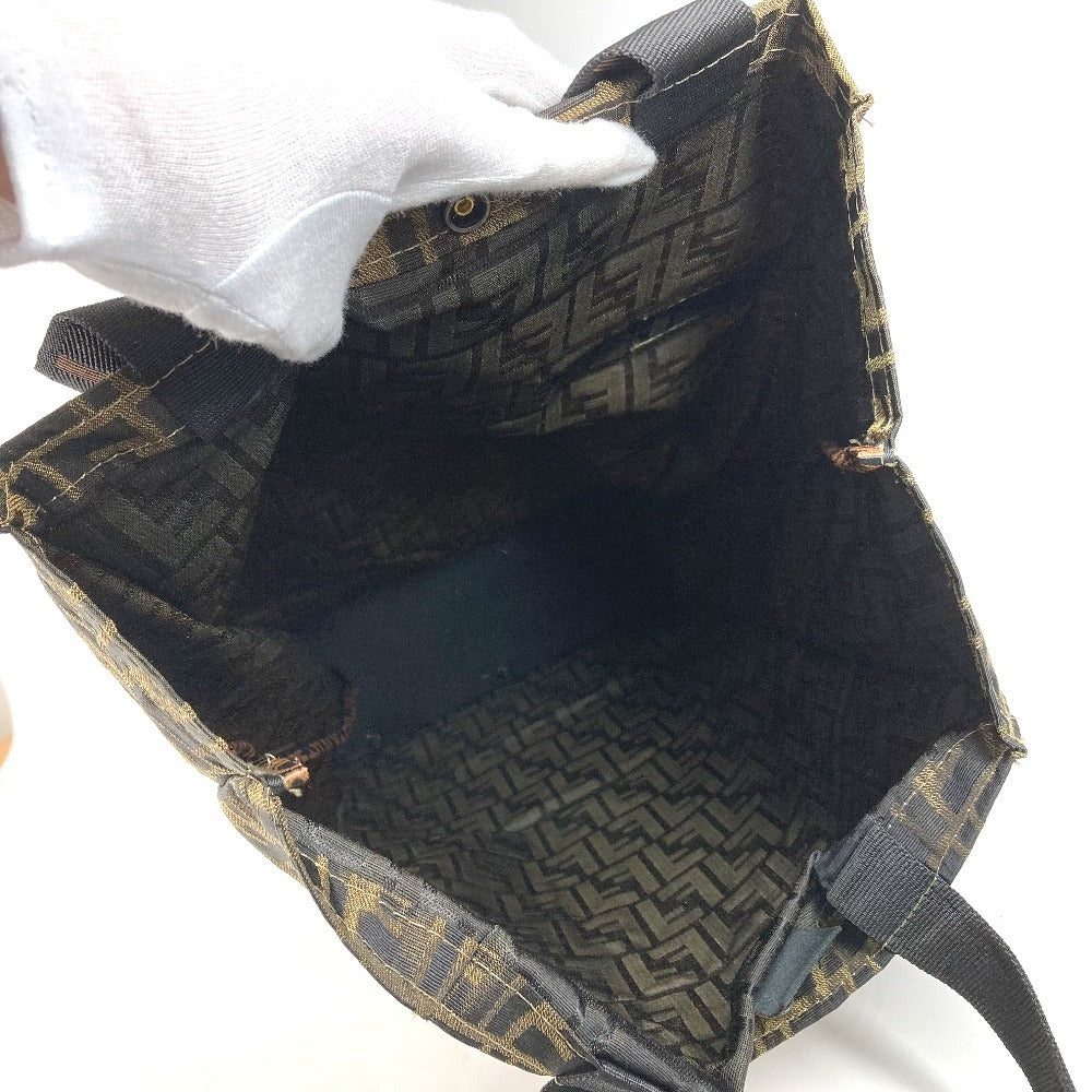 FENDI Vintage 2-wheeled vehicle Zucca Folding suitcase, carry case, bag Carry Bag Canvas khaki/Black Used