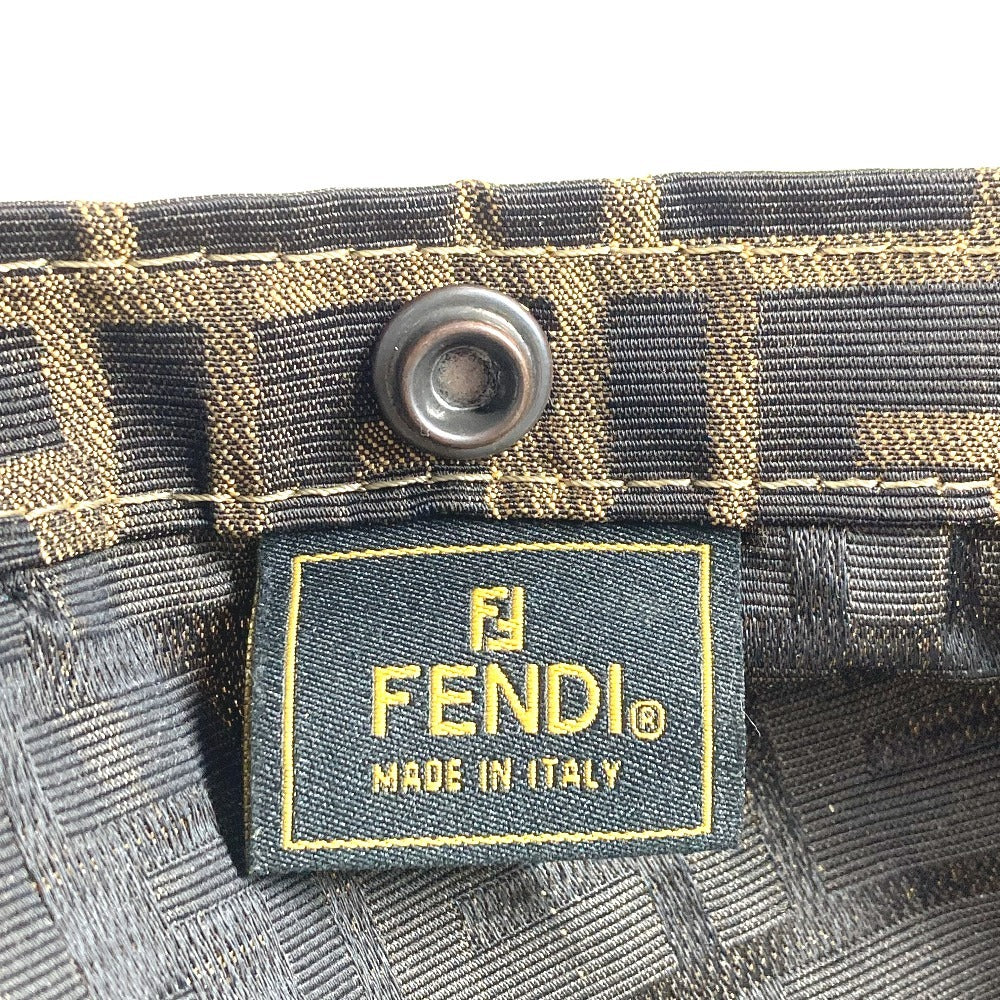 FENDI Vintage 2-wheeled vehicle Zucca Folding suitcase, carry case, bag Carry Bag Canvas khaki/Black Used