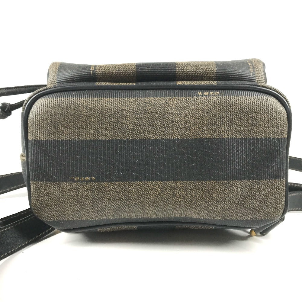 FENDI vintage Pecan logo bag backpack Backpack PVC/Leather khaki/Black Used