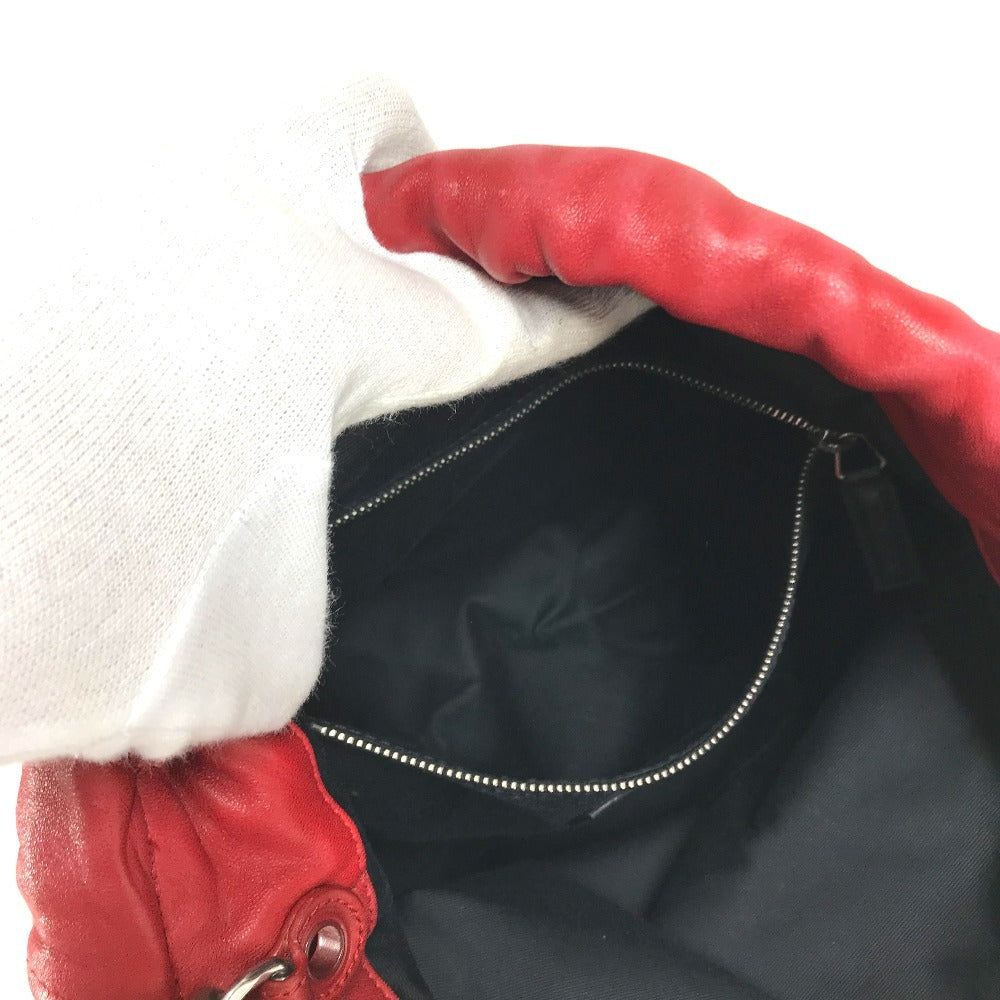 SAINT LAURENT PARIS 538448 Teddy Stud Logo Heart Star Bag, Crossbody Chain Bag, Drawstring Bag Shoulder Bag Leather Red Used