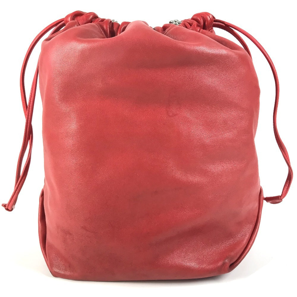 SAINT LAURENT PARIS 538448 Teddy Stud Logo Heart Star Bag, Crossbody Chain Bag, Drawstring Bag Shoulder Bag Leather Red Used