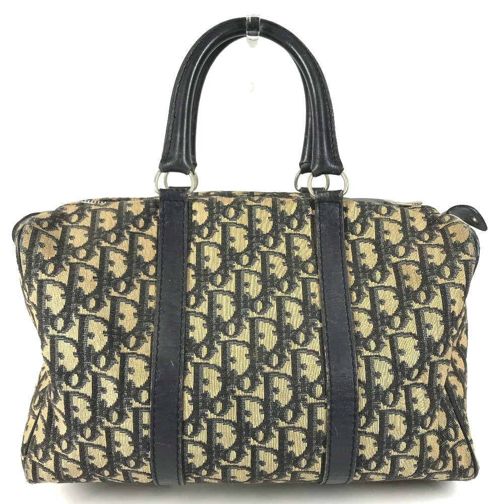 Dior vintage Trotter logo Bag Mini Duffle Bag Hand Bag Leather/Canvas Navy Used