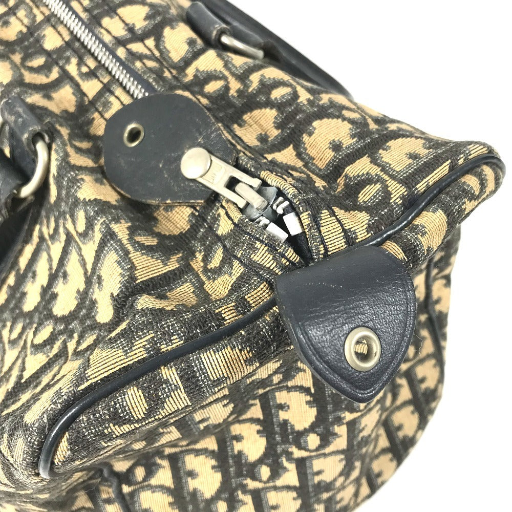 Dior vintage Trotter logo Bag Mini Duffle Bag Hand Bag Leather/Canvas Navy Used