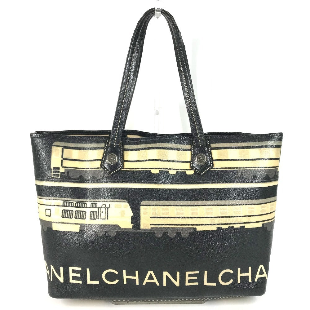 CHANEL Central station Shoulder Bag Bag Tote Bag PVC/Leather Black Used