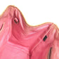MIUMIU ロゴ Check Bag Tote Bag Hand Bag Leather/Canvas pink/White Used