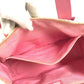 MIUMIU ロゴ Check Bag Tote Bag Hand Bag Leather/Canvas pink/White Used