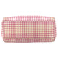 MIUMIU ロゴ Check Bag Tote Bag Hand Bag Leather/Canvas pink/White Used