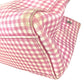 MIUMIU ロゴ Check Bag Tote Bag Hand Bag Leather/Canvas pink/White Used