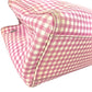 MIUMIU ロゴ Check Bag Tote Bag Hand Bag Leather/Canvas pink/White Used