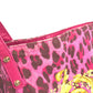 VERSACE Logo Bag Tote Bag shawl Shoulder Bag Leather/Canvas pink/Yellow Based Used