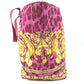 VERSACE Logo Bag Tote Bag shawl Shoulder Bag Leather/Canvas pink/Yellow Based Used