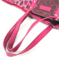 VERSACE Logo Bag Tote Bag shawl Shoulder Bag Leather/Canvas pink/Yellow Based Used