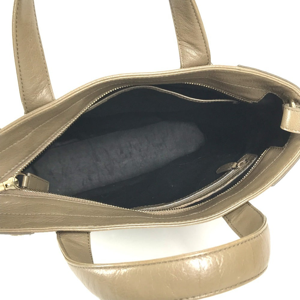 BVLGARI S.Bulgari logo Bag, Tote Bag, 2-Way Bag, Handbag Shoulder Bag Leather gray Used