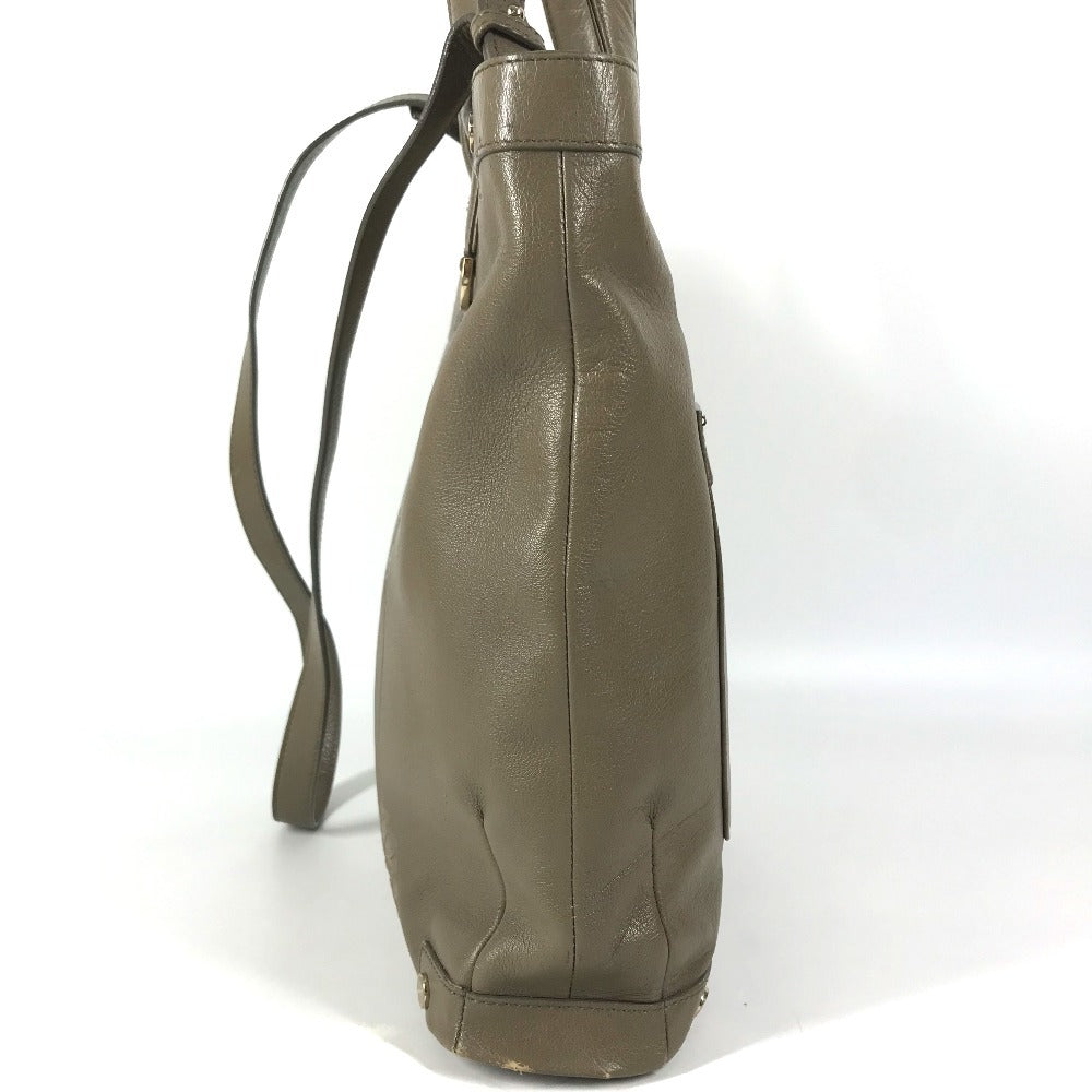 BVLGARI S.Bulgari logo Bag, Tote Bag, 2-Way Bag, Handbag Shoulder Bag Leather gray Used