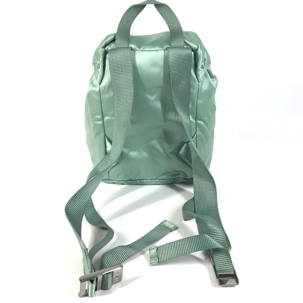 PRADA triangle logo triangle logo plate bag backpack Backpack Satin Green Used