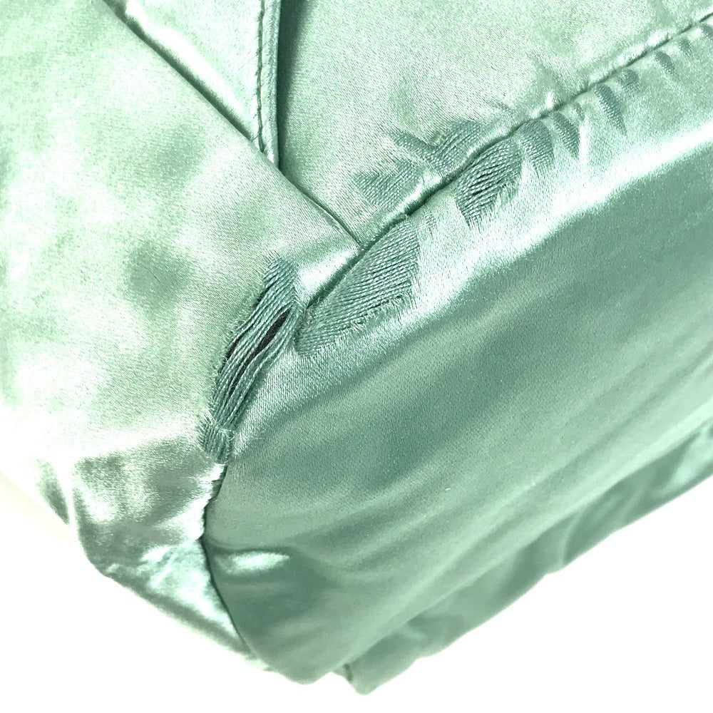 PRADA triangle logo triangle logo plate bag backpack Backpack Satin Green Used