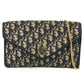 Dior vintage Trotter logo Shoulder bag, flap shoulder bag, 2-way bag, clutch bag Shoulder Bag Leather/Canvas Navy Used