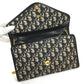 Dior vintage Trotter logo Shoulder bag, flap shoulder bag, 2-way bag, clutch bag Shoulder Bag Leather/Canvas Navy Used