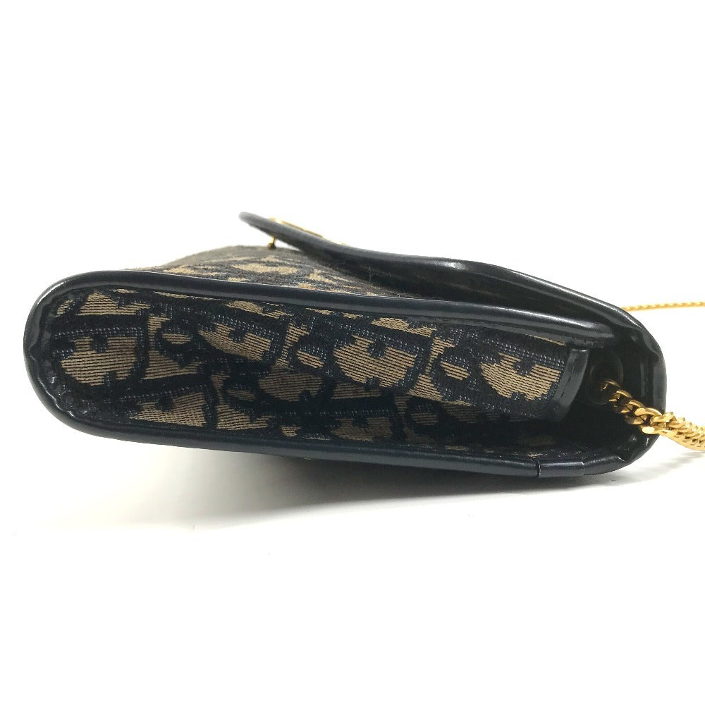 Dior vintage Trotter logo Shoulder bag, flap shoulder bag, 2-way bag, clutch bag Shoulder Bag Leather/Canvas Navy Used