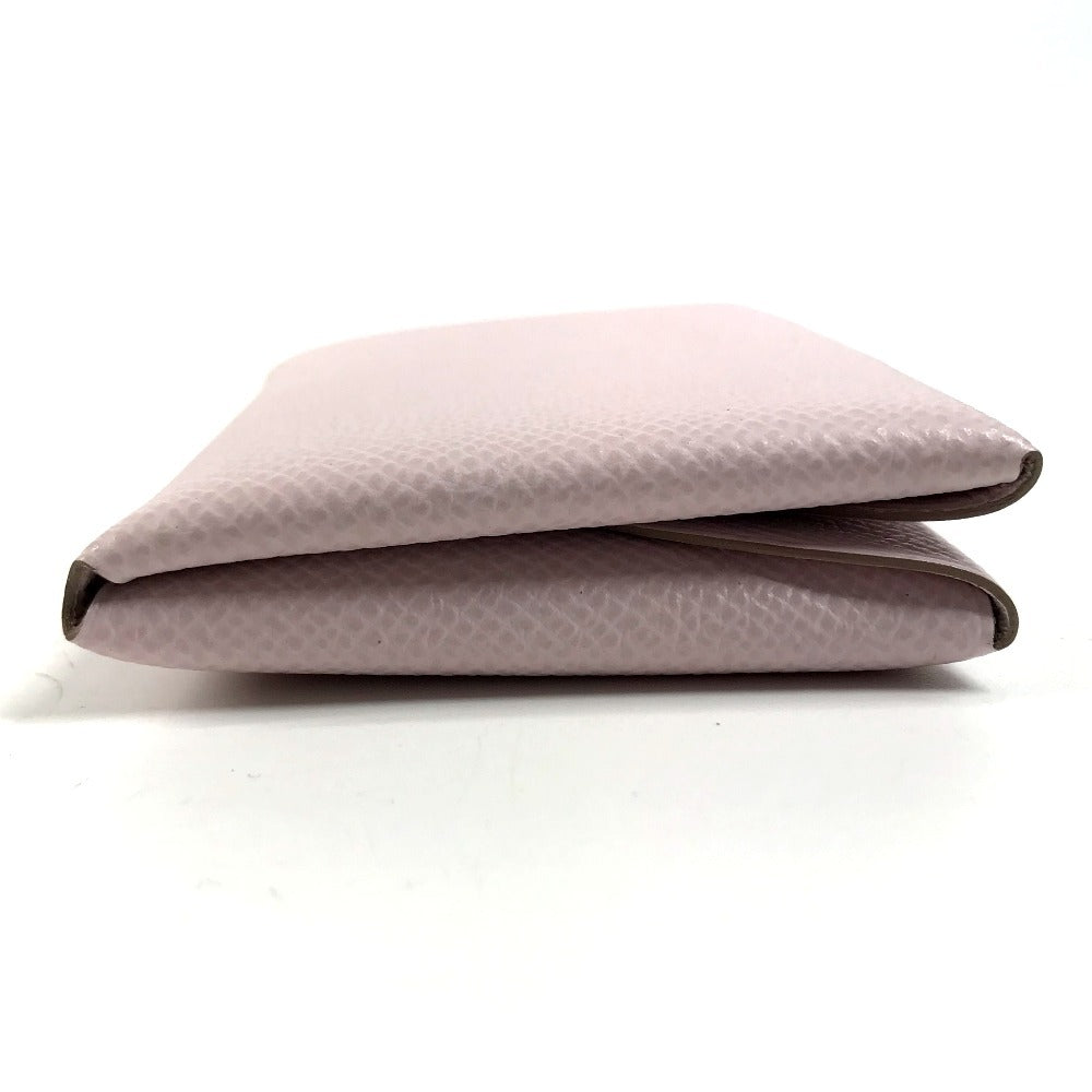 HERMES Business Card Holder Pass Case Calvi Duo Calvi Duo Card Case Coin Compartment Wallet coin purse Folded wallet Epsom mauve pail pink Used