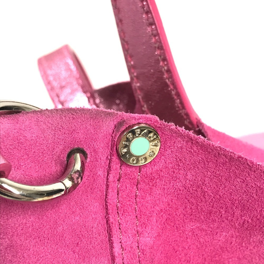 TIFFANY&Co. reversible logo Tote Bag with pouch Hand Bag suede / Leather pink Used