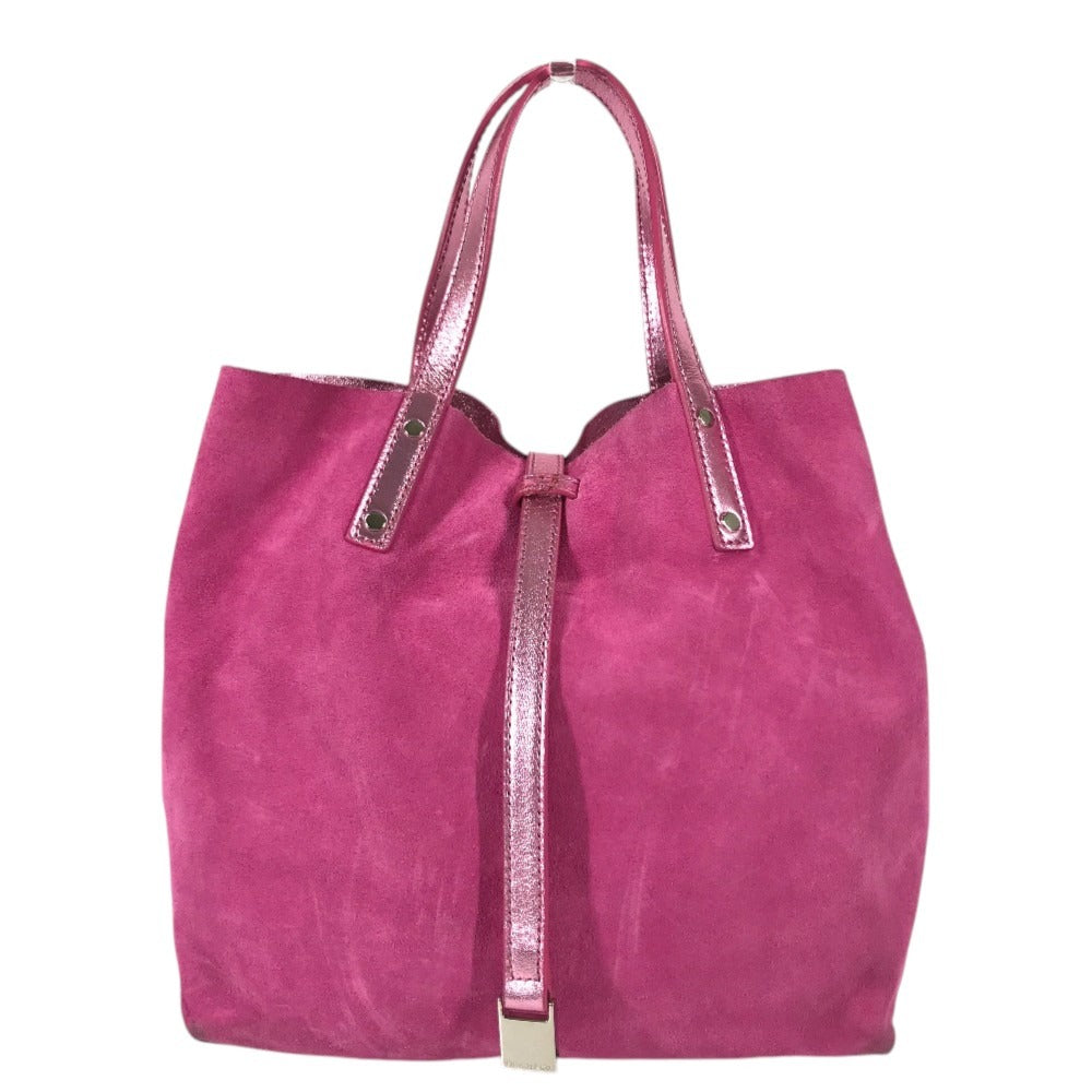 TIFFANY&Co. reversible logo Tote Bag with pouch Hand Bag suede / Leather pink Used