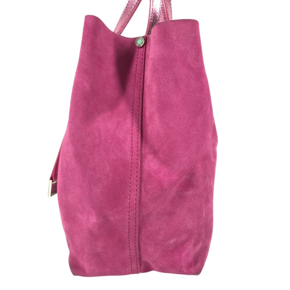 TIFFANY&Co. reversible logo Tote Bag with pouch Hand Bag suede / Leather pink Used