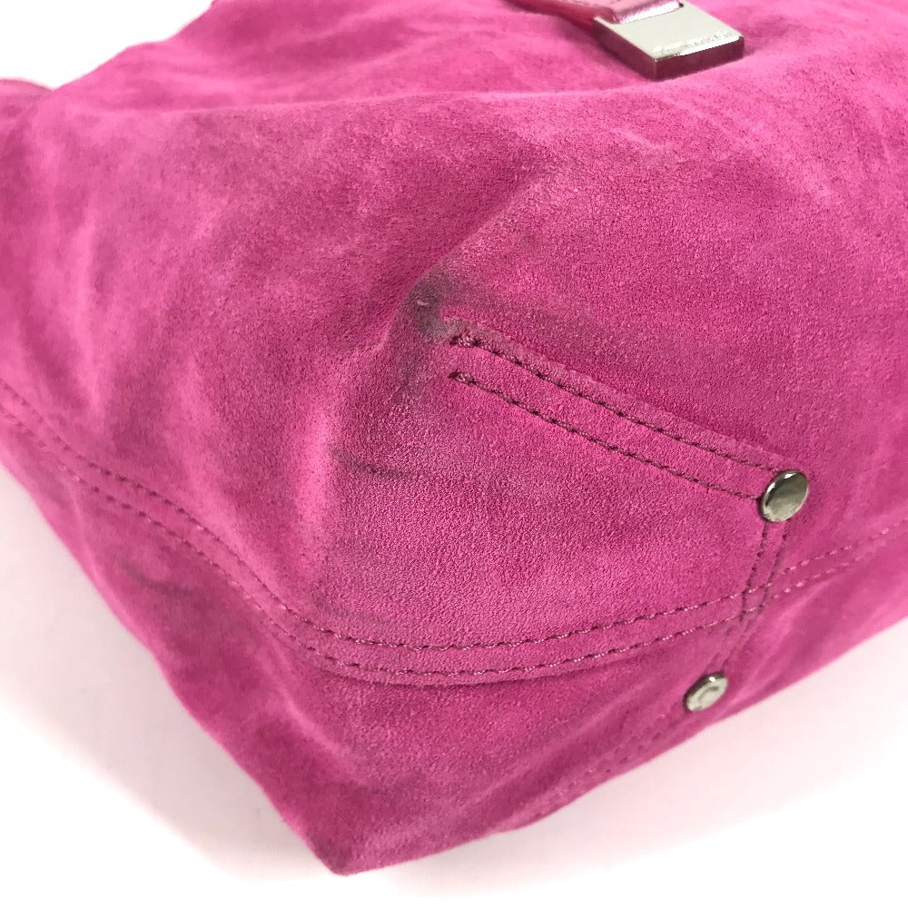 TIFFANY&Co. reversible logo Tote Bag with pouch Hand Bag suede / Leather pink Used