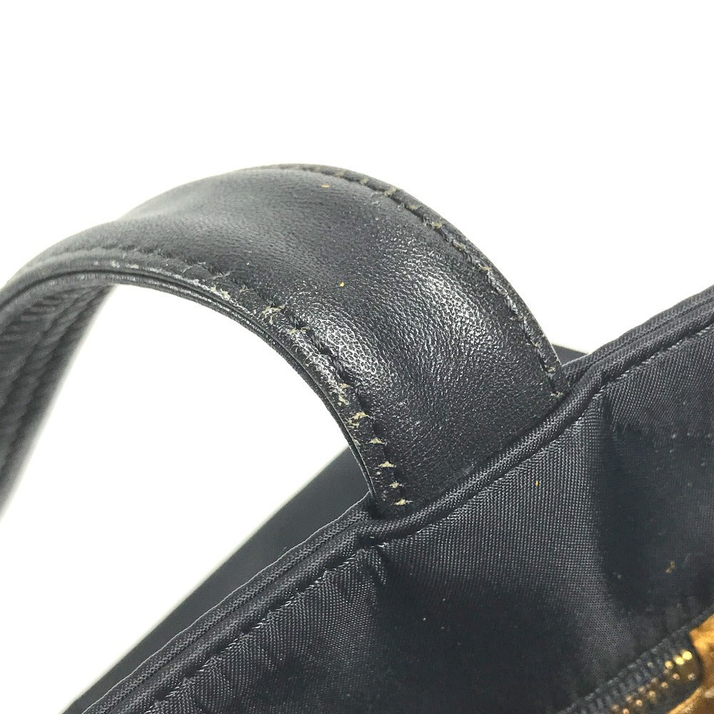 VERSACE vintage Logo Sunburst Chain Bag Shoulder Bag Tote Bag Double Chain Shoulder Bag Nylon / Leather Black/Gold Used