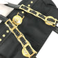 VERSACE vintage Logo Sunburst Chain Bag Shoulder Bag Tote Bag Double Chain Shoulder Bag Nylon / Leather Black/Gold Used