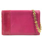 VERSACE Rhinestone Bijoux Logo Flap Chain Bag Crossbody bag Pochette Shoulder Bag Leather pink/Gold Used