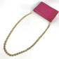 VERSACE Rhinestone Bijoux Logo Flap Chain Bag Crossbody bag Pochette Shoulder Bag Leather pink/Gold Used