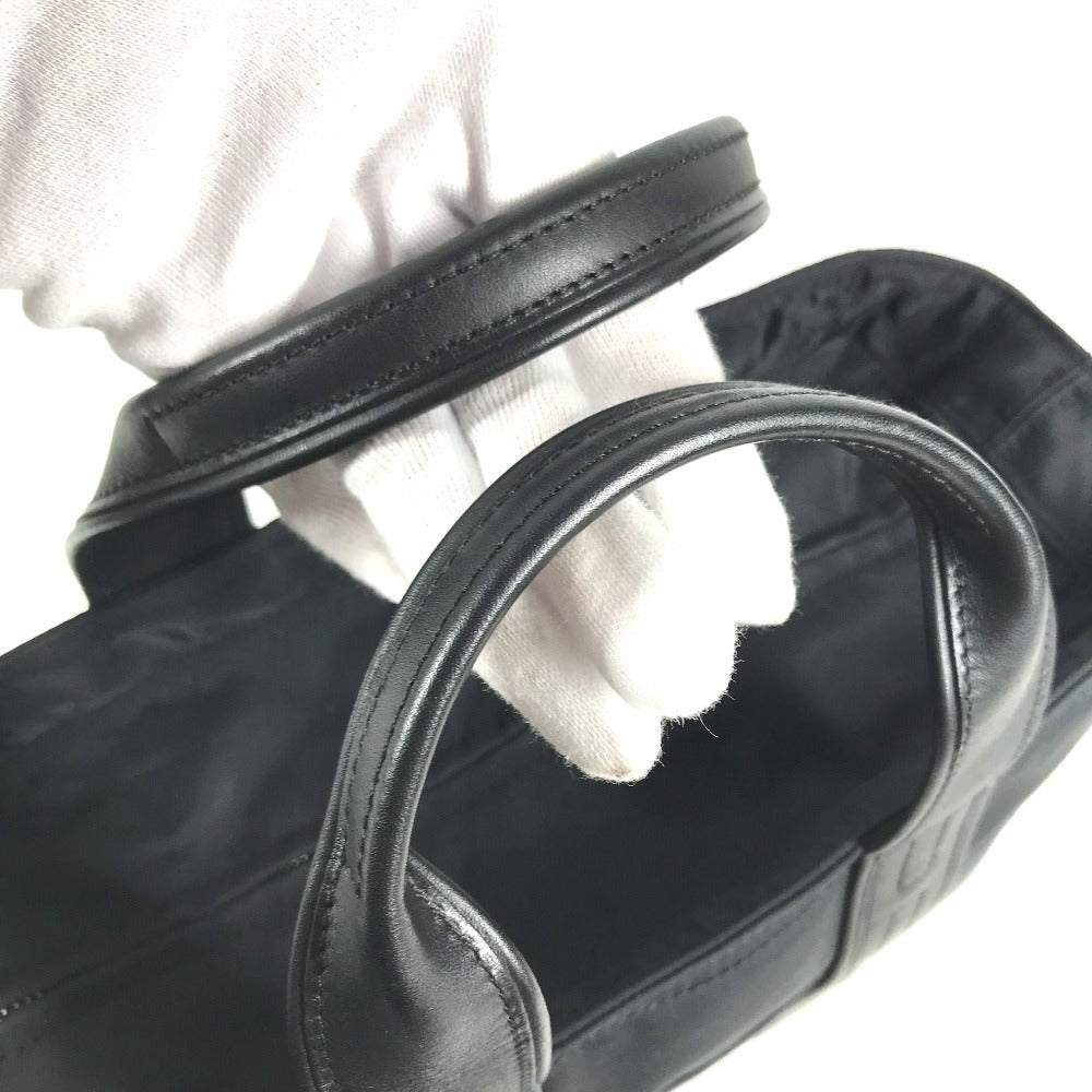 HERMES AcapulcoPM Acapulco PM Bag Tote Bag Square Hand Bag Nylon / Leather Black Used