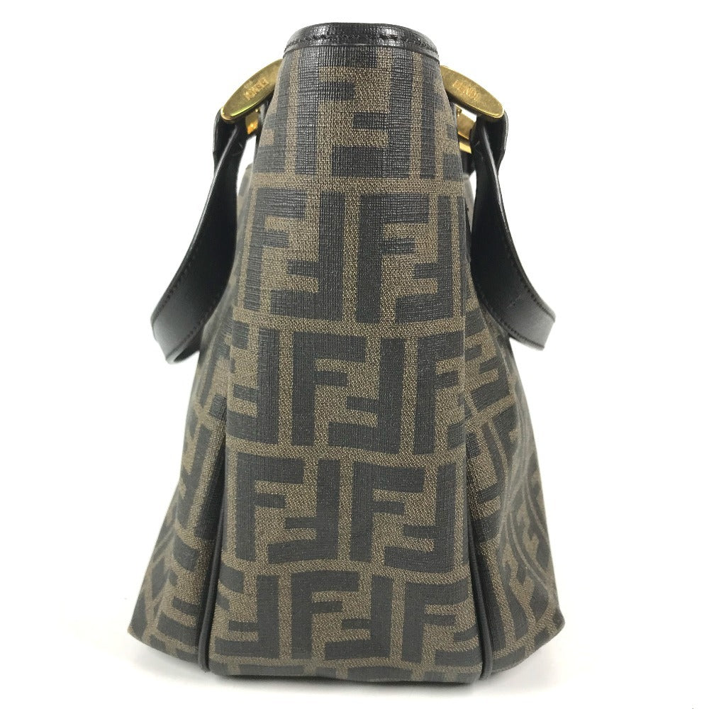 FENDI 8BH156 Zucca logo Shoulder bag, handbag, shoulder bag Tote Bag PVC/Leather Brown Used