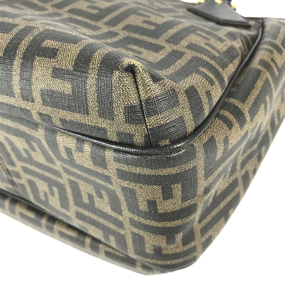 FENDI 8BH156 Zucca logo Shoulder bag, handbag, shoulder bag Tote Bag PVC/Leather Brown Used