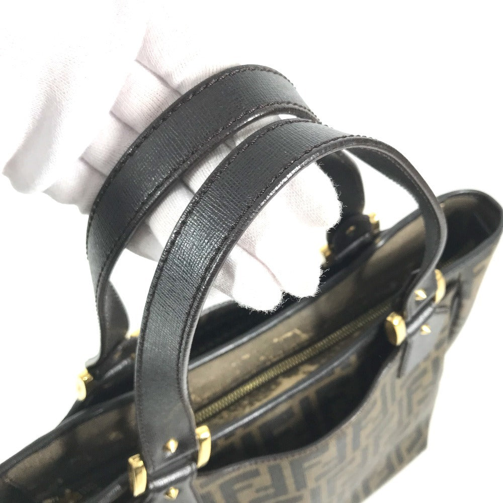 FENDI 8BH156 Zucca logo Shoulder bag, handbag, shoulder bag Tote Bag PVC/Leather Brown Used