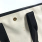 BALLY Logo Bicolor Shoulder Bag Tote Bag Shoulder Bag Leather/Canvas Black/Ivory Used
